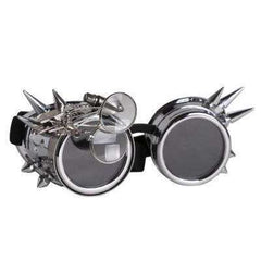 Silver Steampunk Magnifying Glass Goggles