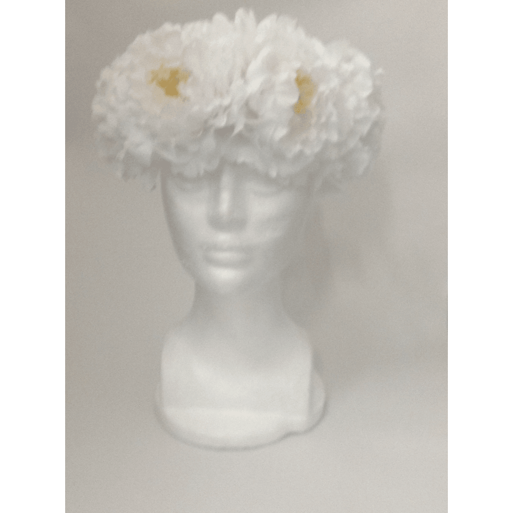 White XL Peony Head Wrap