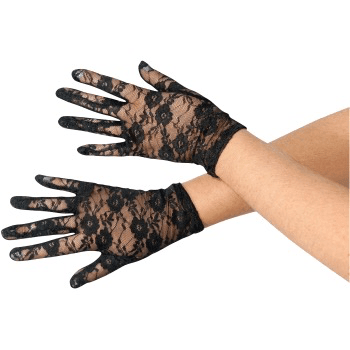 Short Black Lace Gloves