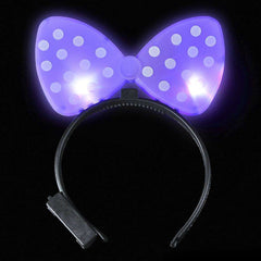 Light Up Plastic Polka Dot Bow Headband