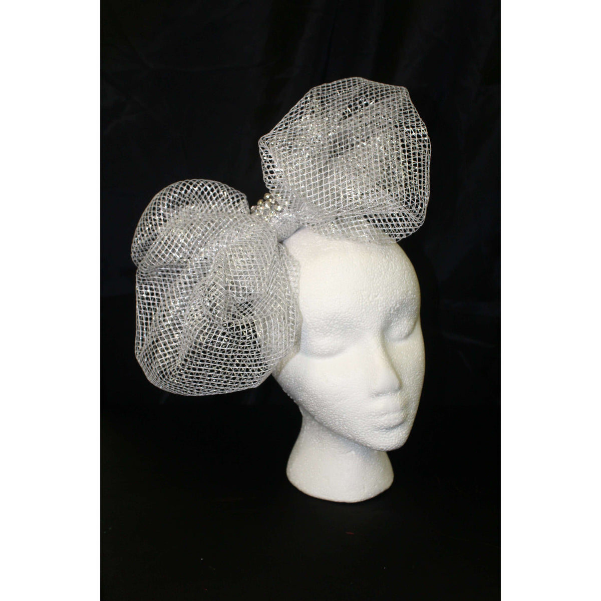 Silver Sparkling Bow Headband