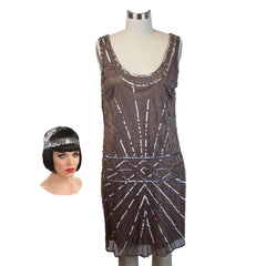 1920s Beaded Starburst Flapper Women's Costume