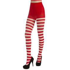 Red & White Striped Tights