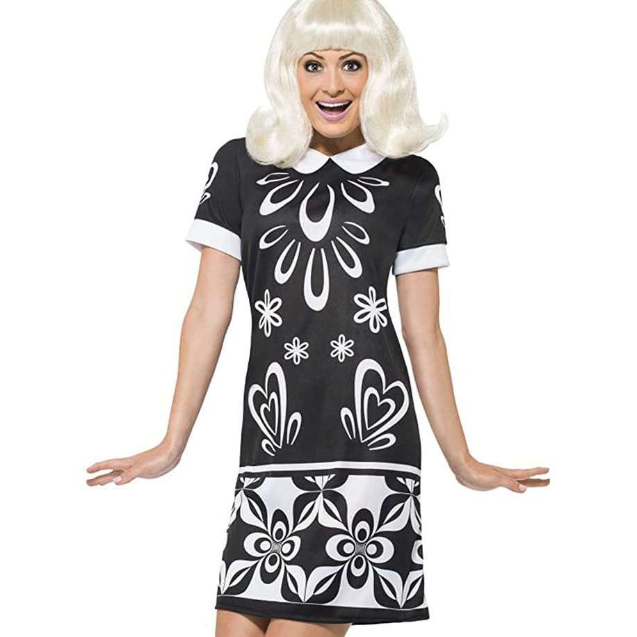 Monochrome Missy 1960's Adult Costume