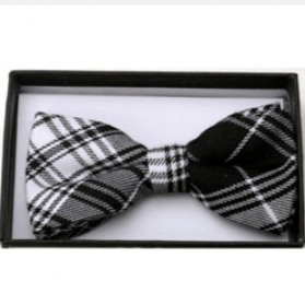 Black & White Tartan Bow Tie