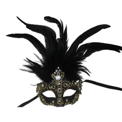 Rochelle Feathered Venetian Lace Mask