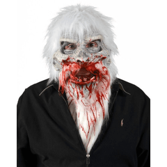 Bloody White Beard Savage Warrior Mask