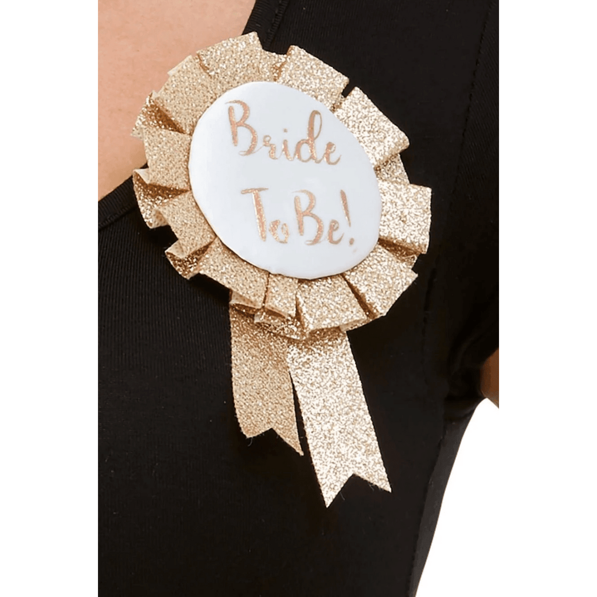 Bride To Be Gold Rosette Pin