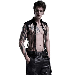 Punk Personality Chain Hollow-Out Vest