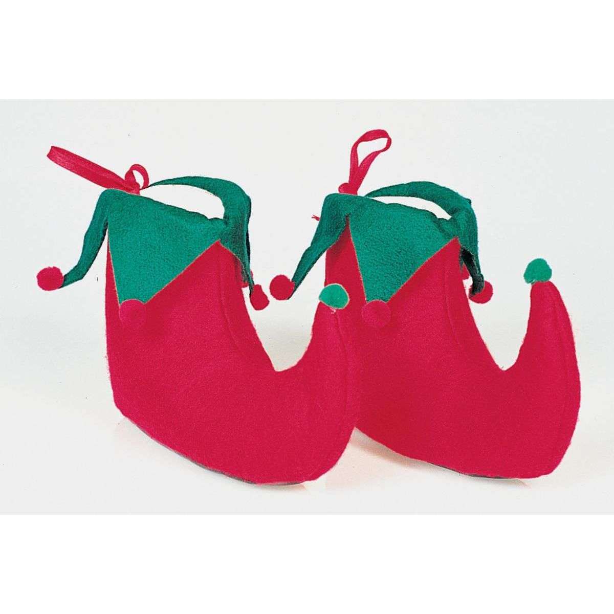 Red & Green Felt Adult Elf Shoes