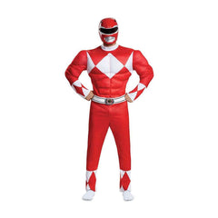 Classic Power Ranger Red Ranger Muscle Adult Costume