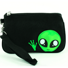 Friendly Green Alien Wristlet