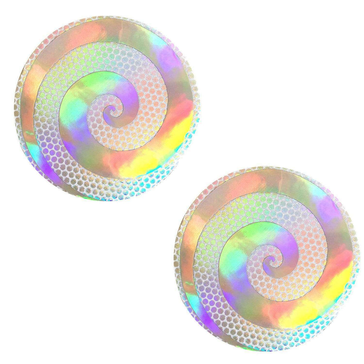 Care Bare Stare Holographic Spiral White Cover Pasties