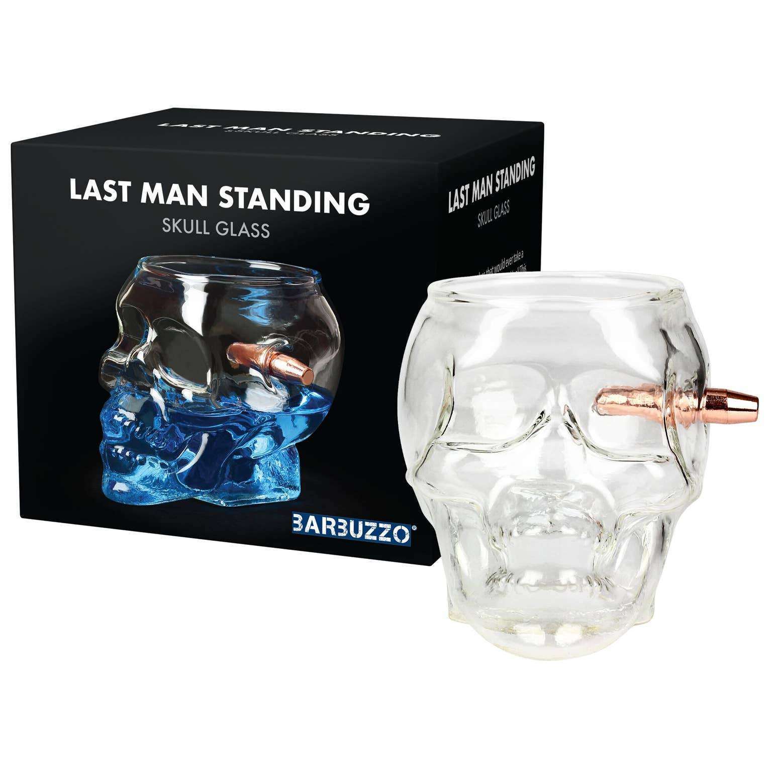 Bullet Through Skull Drinking Glass