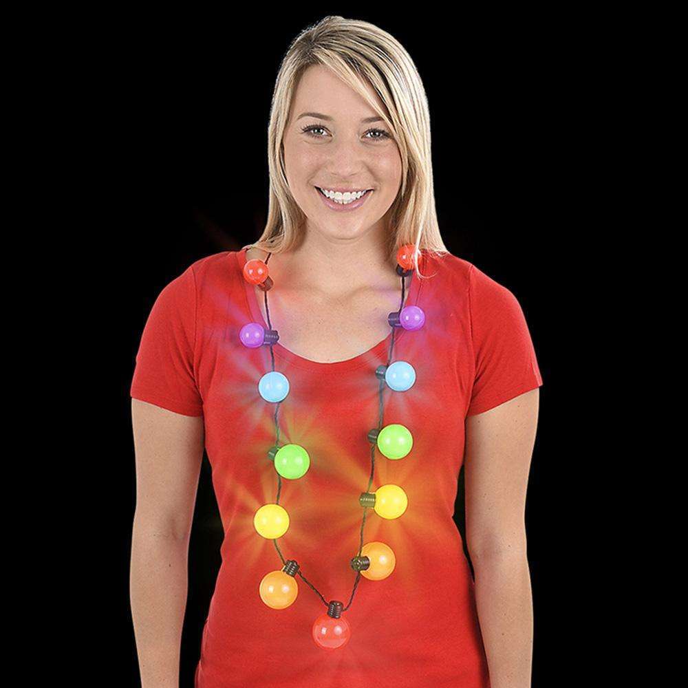 28" Light Up Rainbow Ball Necklace