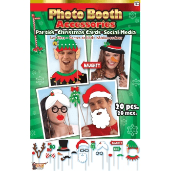 Christmas Photo Booth 20 Piece Accessory Set