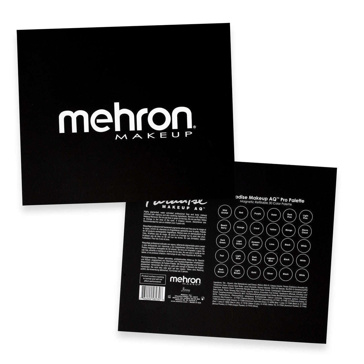 Mehron Pro 30 Color Paradise Water Activated Aqua Palette