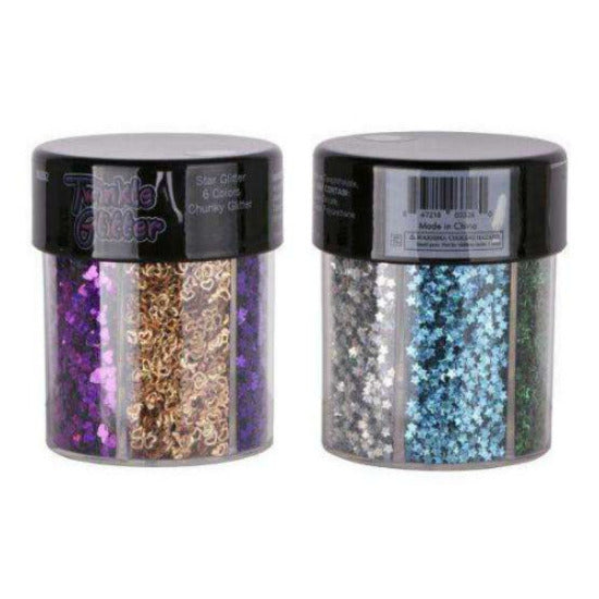 Star Glitter Oval Bottle (6 Pack)