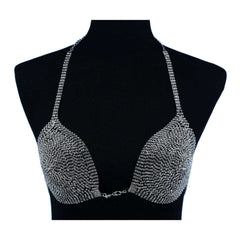 Silver Rhinestone Bikini Top