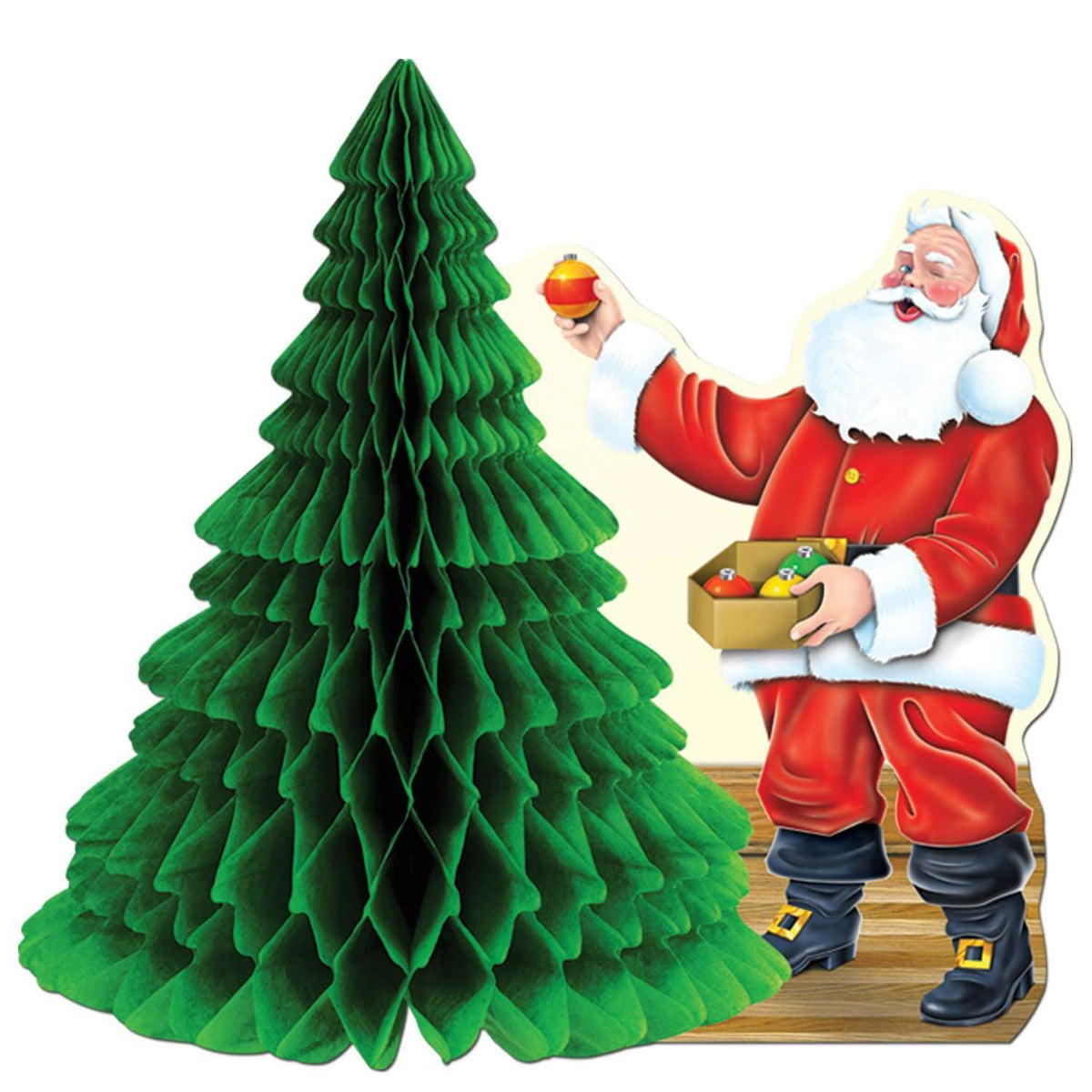 Santa & Tree Christmas Holiday 3D Centerpiece