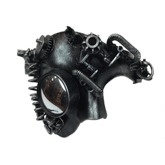 Distressed Black Steampunk Phantom Mask