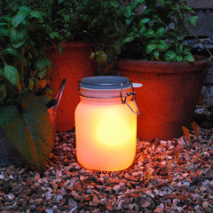 Solar Powered Sun Frosted Mason Jar