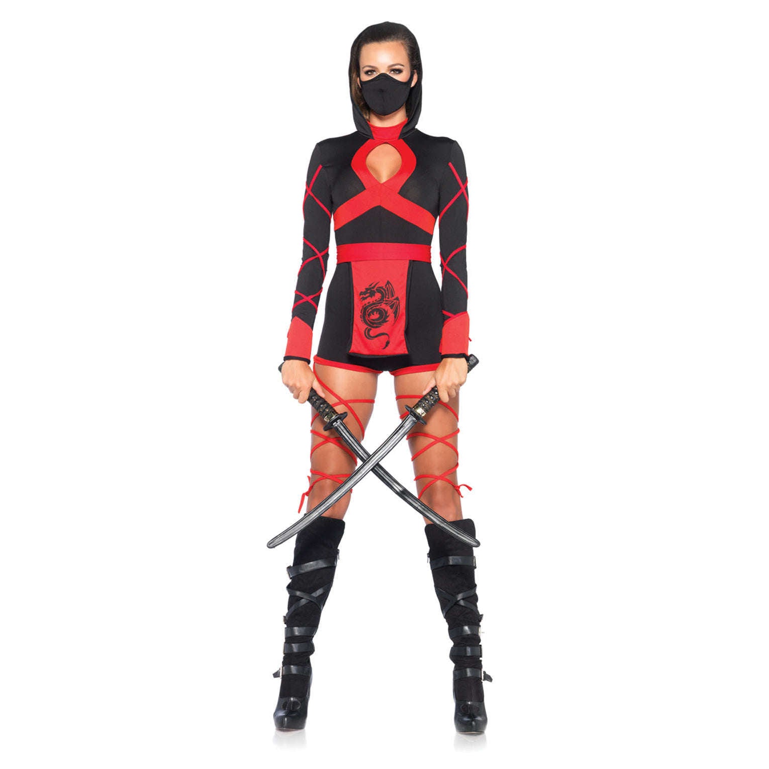 Deadly Dragon Ninja Blue & Black Women's Sexy Costume