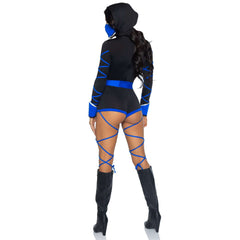 Deadly Dragon Ninja Blue & Black Women's Sexy Costume