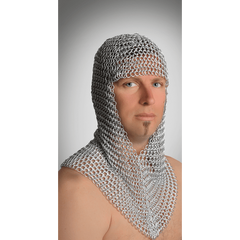 Long Aluminum Chain Mail Hood