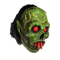 Horrifying Green Ghoul Mask with Red Eyes and Teeth