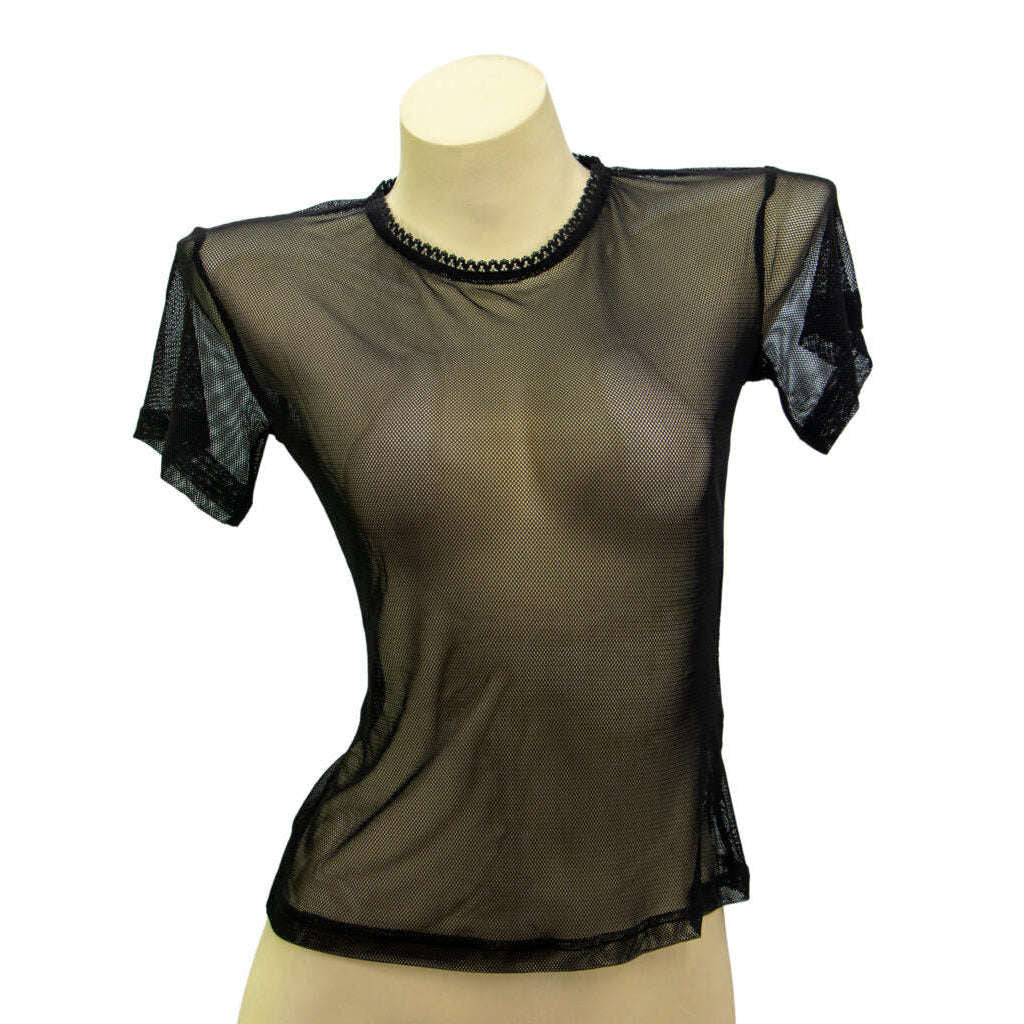 Black Mesh Tight T-Shirt