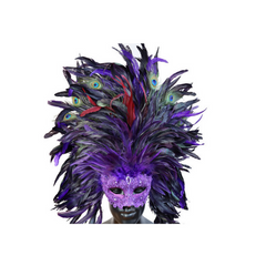 Premium Venetian Party Mask with Feathers