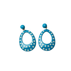 Polka Dot Oval Mod Clip On Earrings