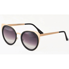 Cat Eye Sunglasses with Metal Accents