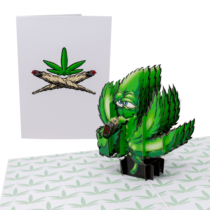 Marijuana Pot Leaf 3D Weed Greeting Card