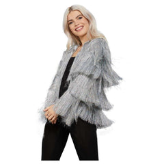 Layered Tinsel Fringe Festival Jacket