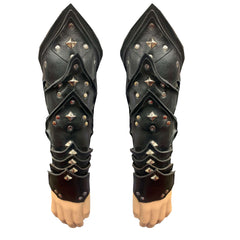 Black Leather Studded Gauntlets