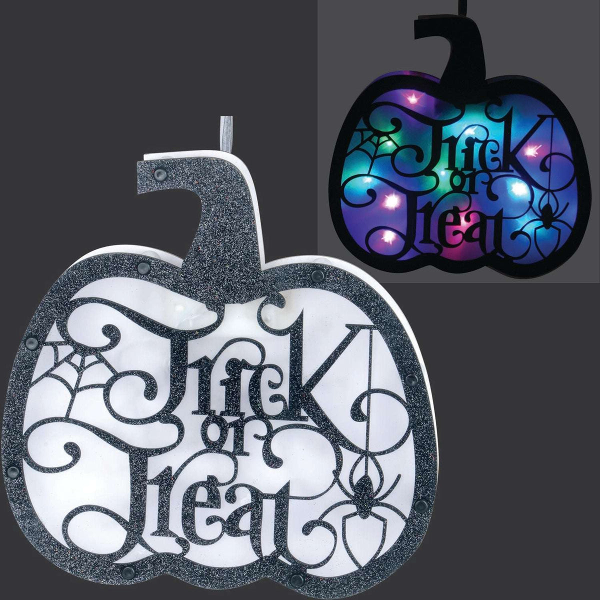 Colorful LED Black & White Pumpkin Light