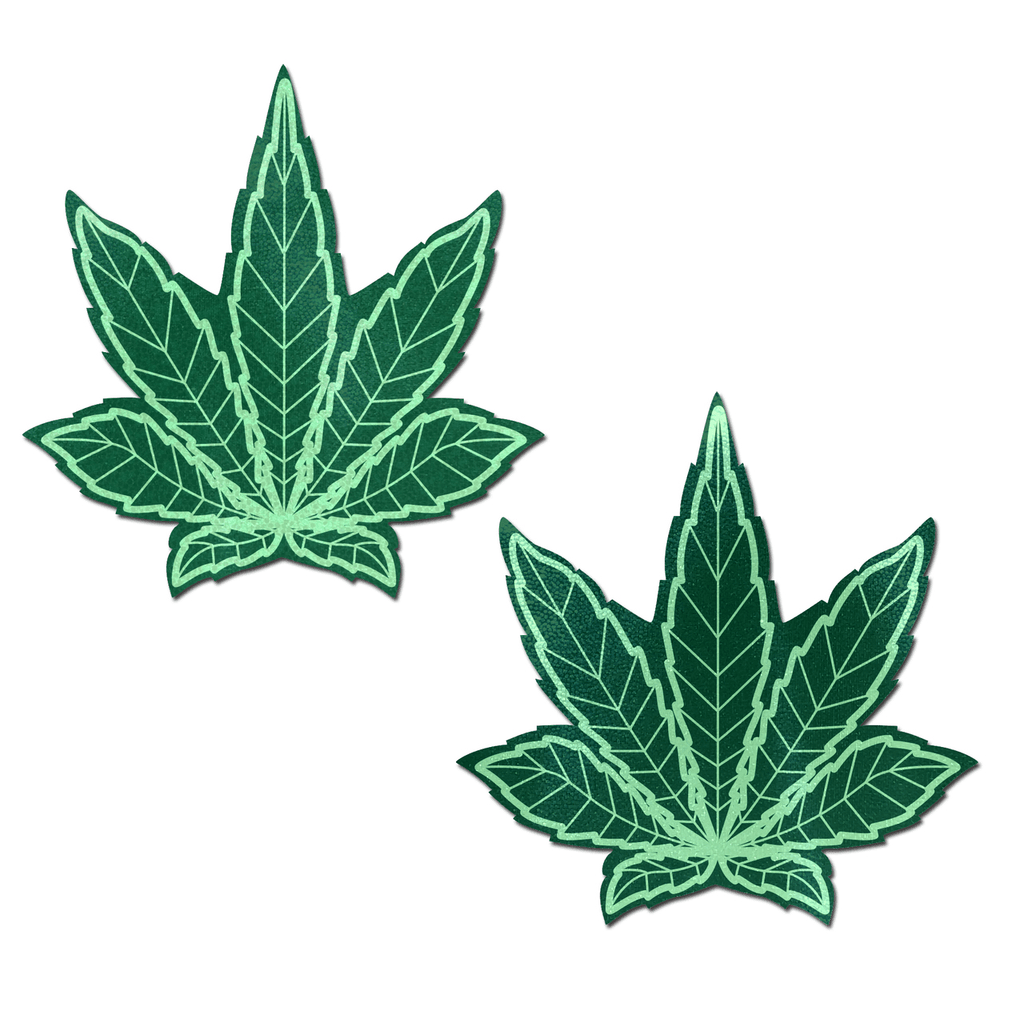 Green Pot Leaf Nipple Pasties