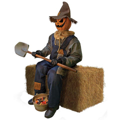 Jack Goodies Guardian Animated Laughing Pumpkin Scarecrow Prop