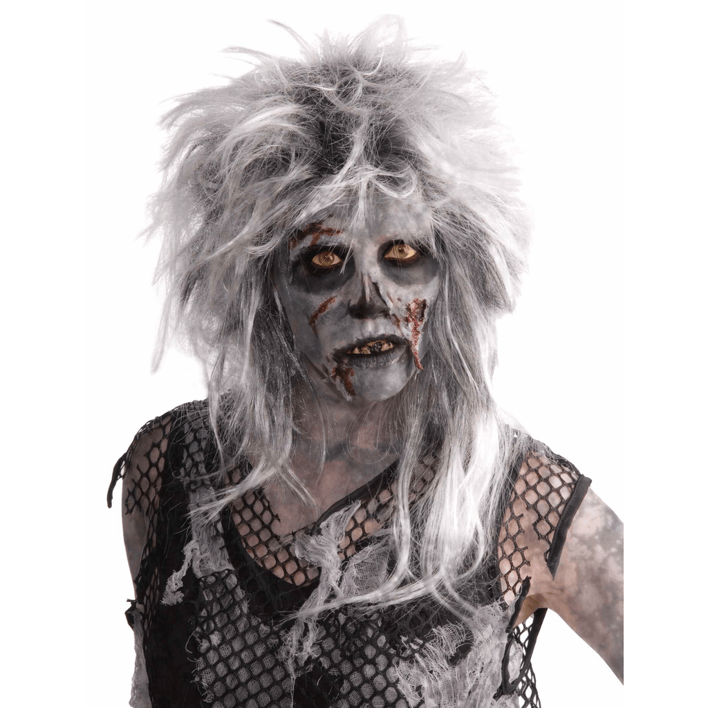 Wild White & Gray Zombie Wig