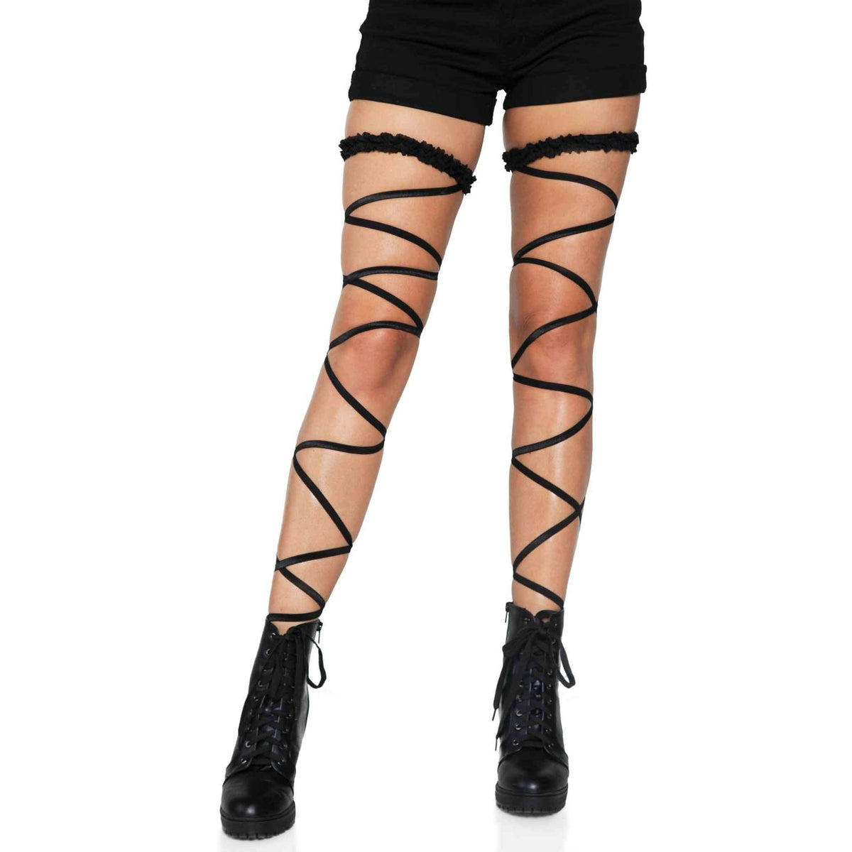 Black Garter Leg Wrap