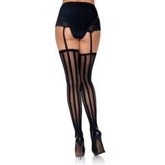 Black Vertical Striped Stockings