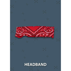 Metal Rocker Accessory Kit w/ Red Headband , Wig & Tattoo Arm Sleeve