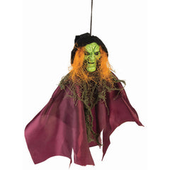 12" Halloween Hanging Witch Head Prop