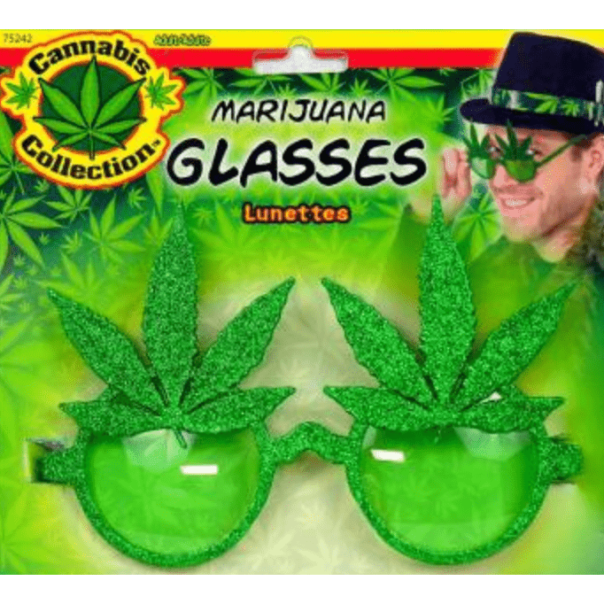 Marijuana Pot Leaf Green Stoner Glasses