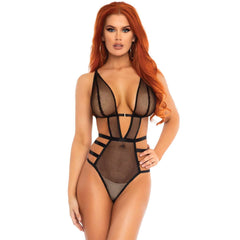 Fishnet Cut Out Strappy G-String Teddy