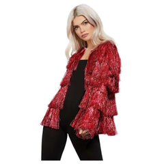 Layered Tinsel Fringe Festival Jacket