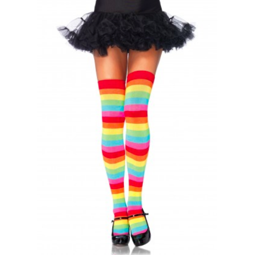 Rainbow Thigh High Stockings