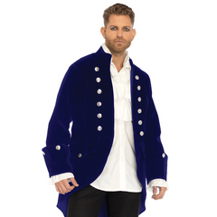 Long Blue Velvet Coat Costume